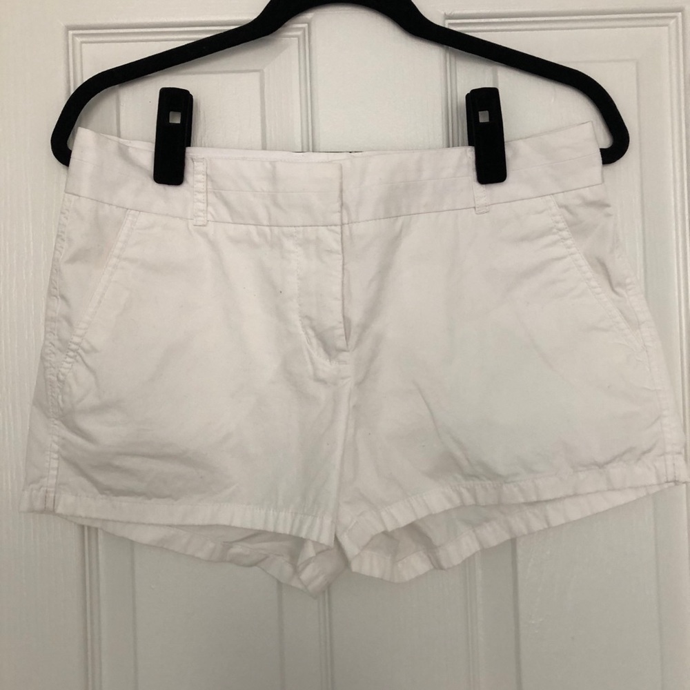 J. Crew Factory White Chino Shorts, Size 6